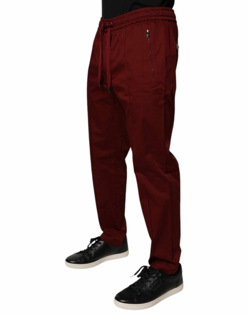 Dolce & Gabbana Bordeaux Cotton Men Jogger Sweatpants Pants - Image 3