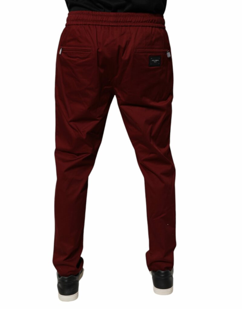 Dolce & Gabbana Bordeaux Cotton Men Jogger Sweatpants Pants - Image 4