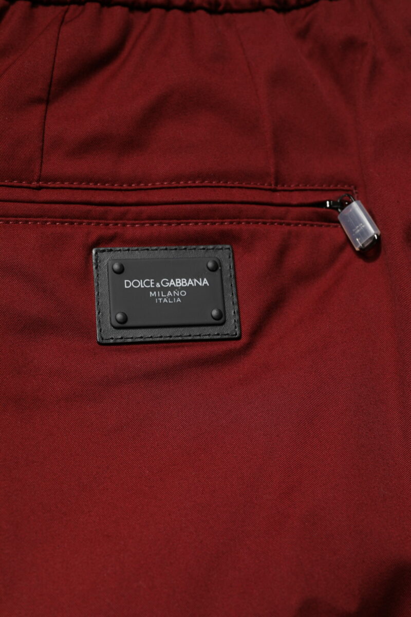 Dolce & Gabbana Bordeaux Cotton Men Jogger Sweatpants Pants - Image 6