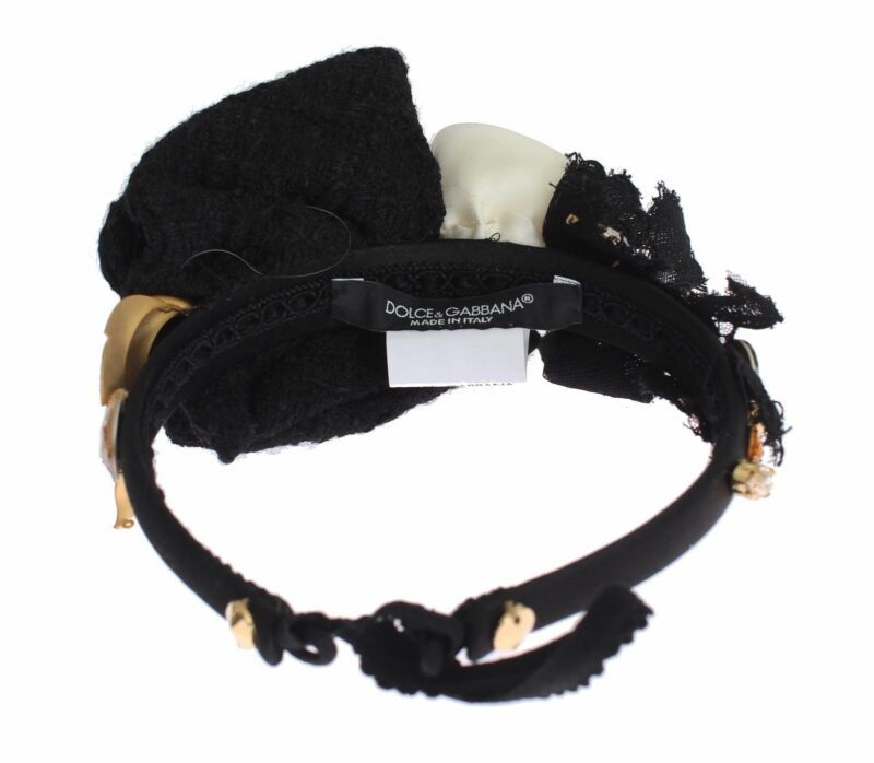 Dolce & Gabbana Elegant Crystal-Embellished Silk Diadem - Image 4