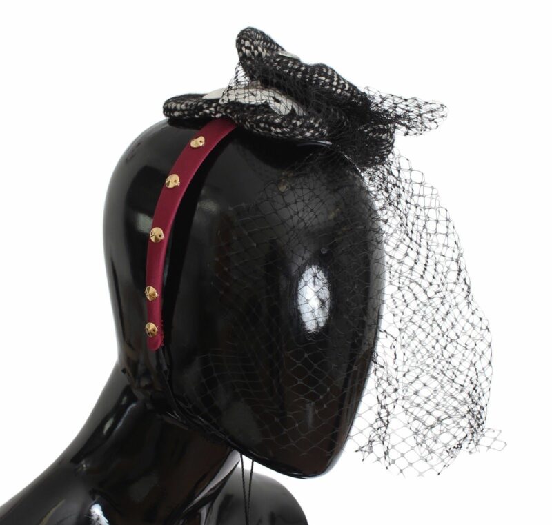 Dolce & Gabbana Pink Silk Crystal-Studded Headband - Image 4