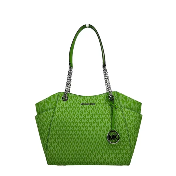 Michael Kors Jet Set Large Chain Shoulder Tote Bag Jungle Green