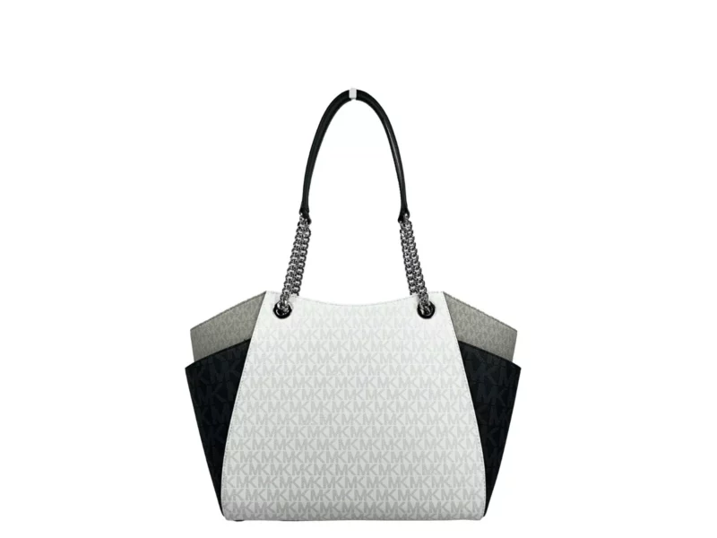 Michael Kors Jet Set Large Chain Shoulder Tote Bag Optic White Multi - Image 3