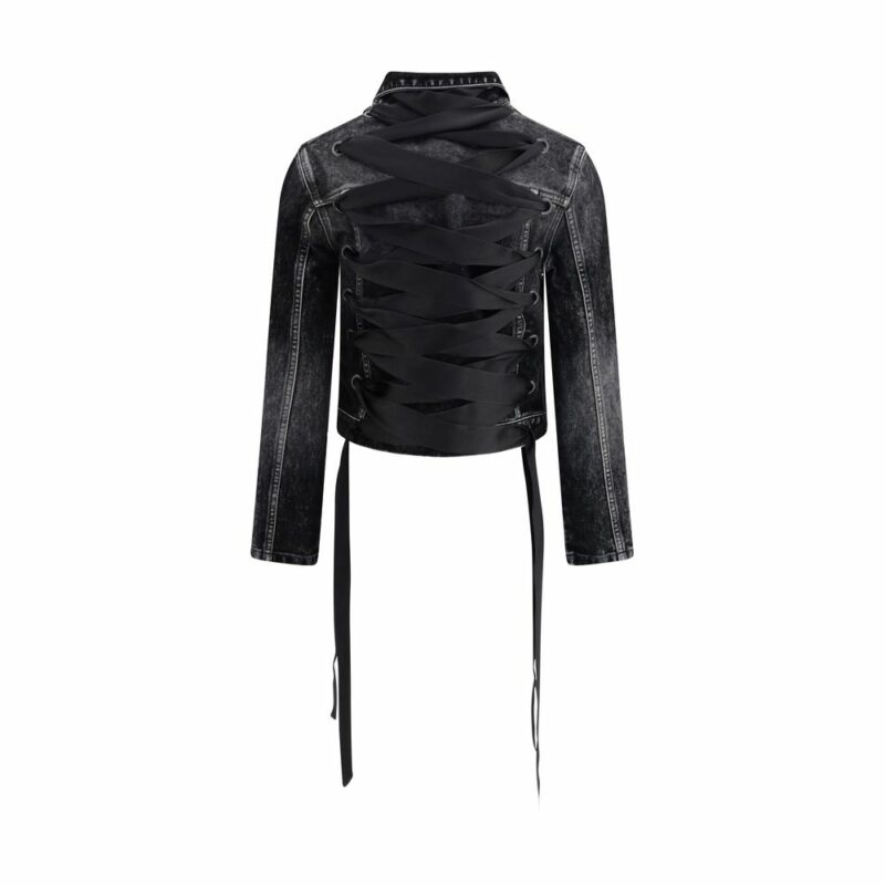 Balenciaga Denim Jacket with ribbon - Image 2