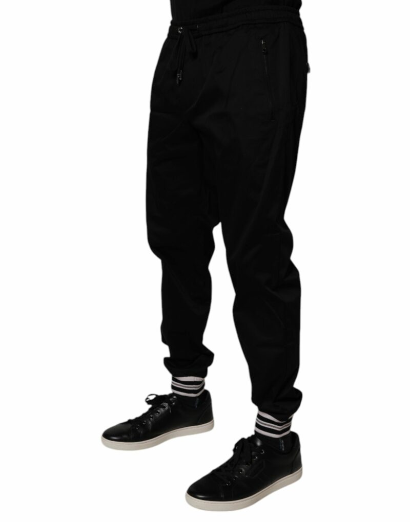 Dolce & Gabbana Black Cotton Stretch Jogger Sweatpants Pants - Image 3