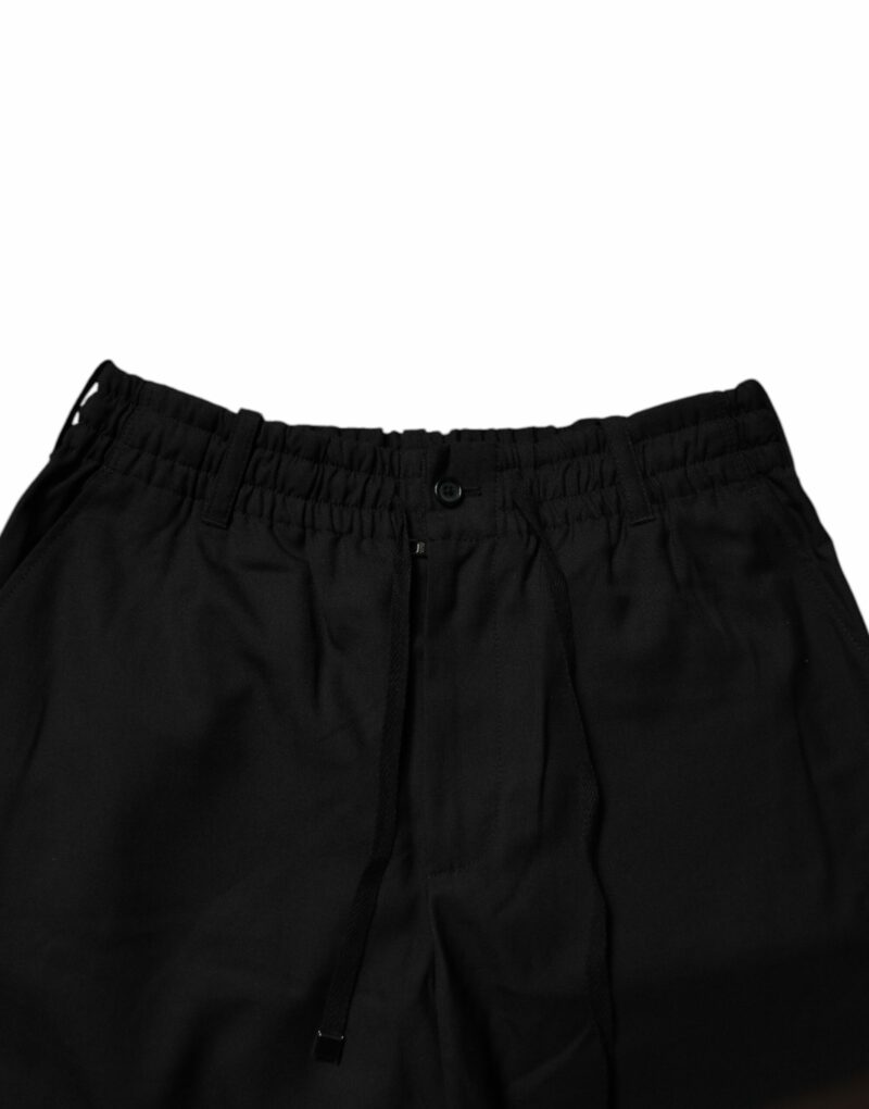 Dolce & Gabbana Black Polyester Men Cropped Pants - Image 5