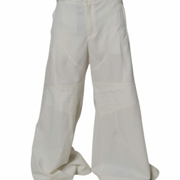 Dolce & Gabbana White Mid Waist Wide Leg Pants