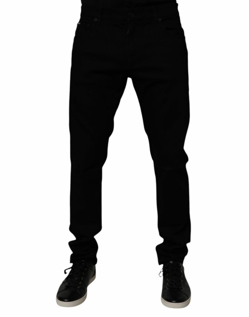 Dolce & Gabbana Black Cotton Stretch Slim Fit Men Denim Jeans - Image 2
