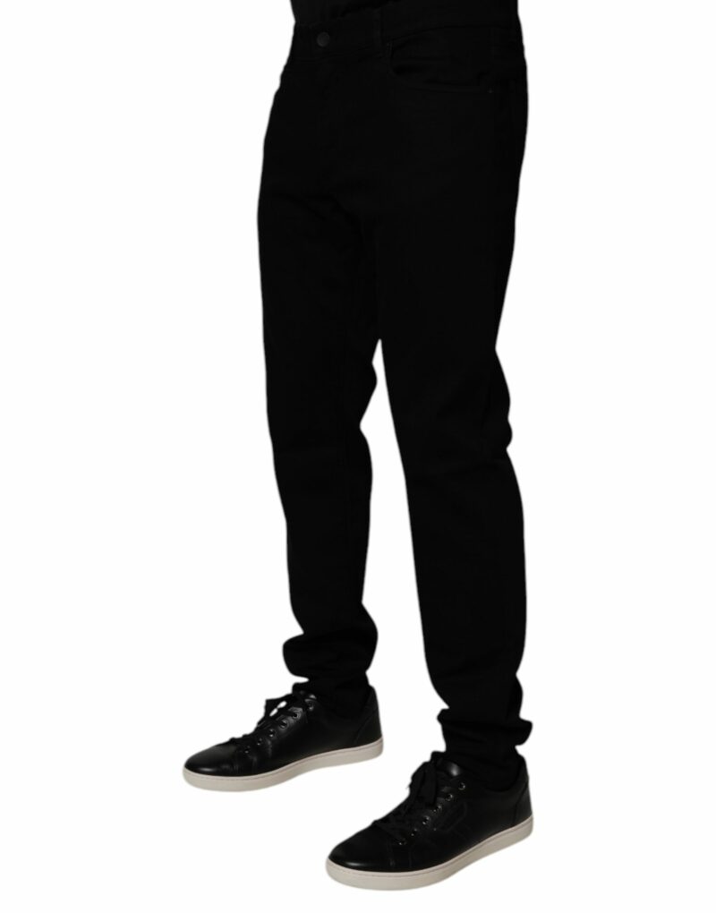 Dolce & Gabbana Black Cotton Stretch Slim Fit Men Denim Jeans - Image 3