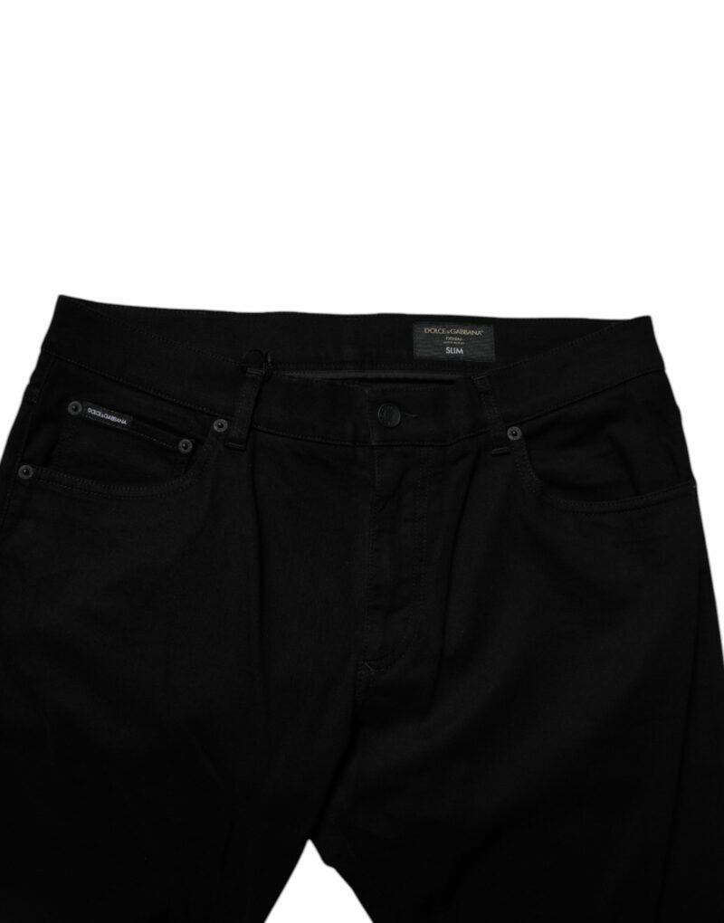 Dolce & Gabbana Black Cotton Stretch Slim Fit Men Denim Jeans - Image 5