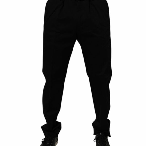 Dolce & Gabbana Black Cotton Men Skinny Dress Formal Pants