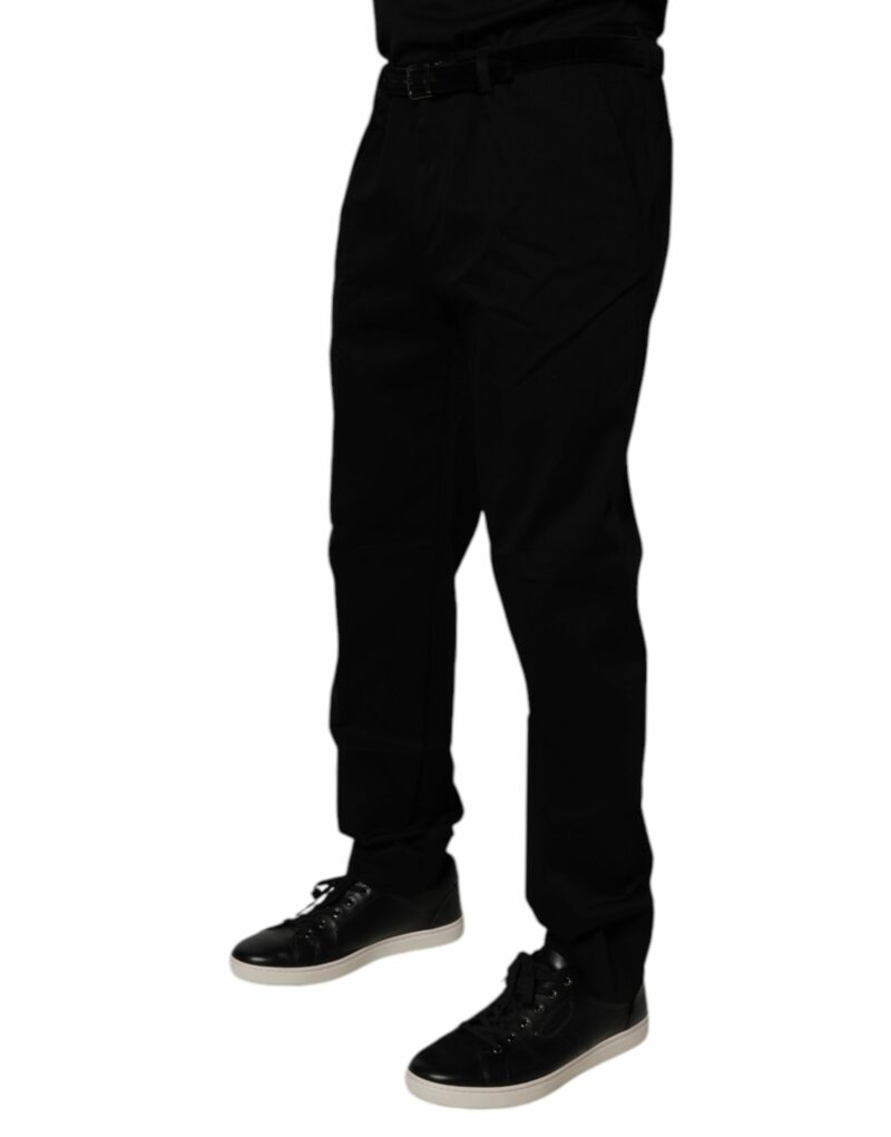 Dolce & Gabbana Black Cotton Men Skinny Dress Formal Pants - Image 3