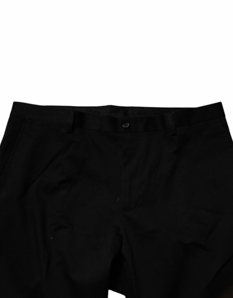 Dolce & Gabbana Black Cotton Men Skinny Dress Formal Pants - Image 5