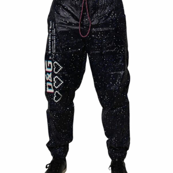 Dolce & Gabbana Dark Blue DG Game Print Cotton Jogger Pants