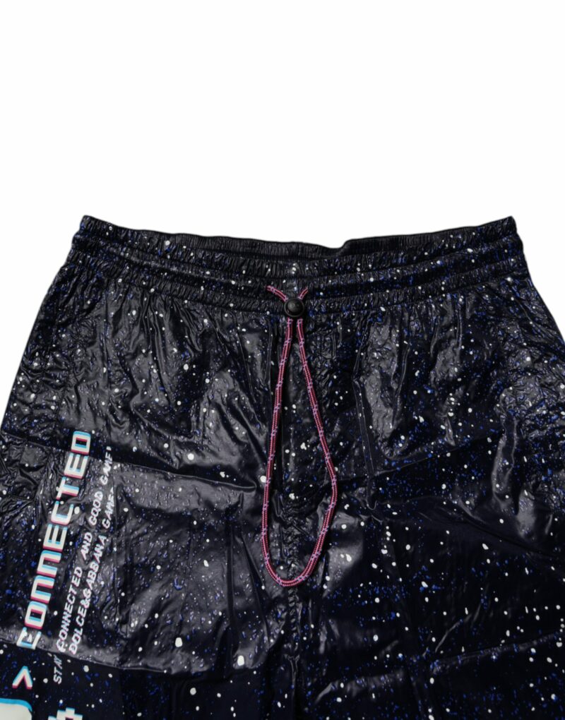 Dolce & Gabbana Dark Blue DG Game Print Cotton Jogger Pants - Image 5