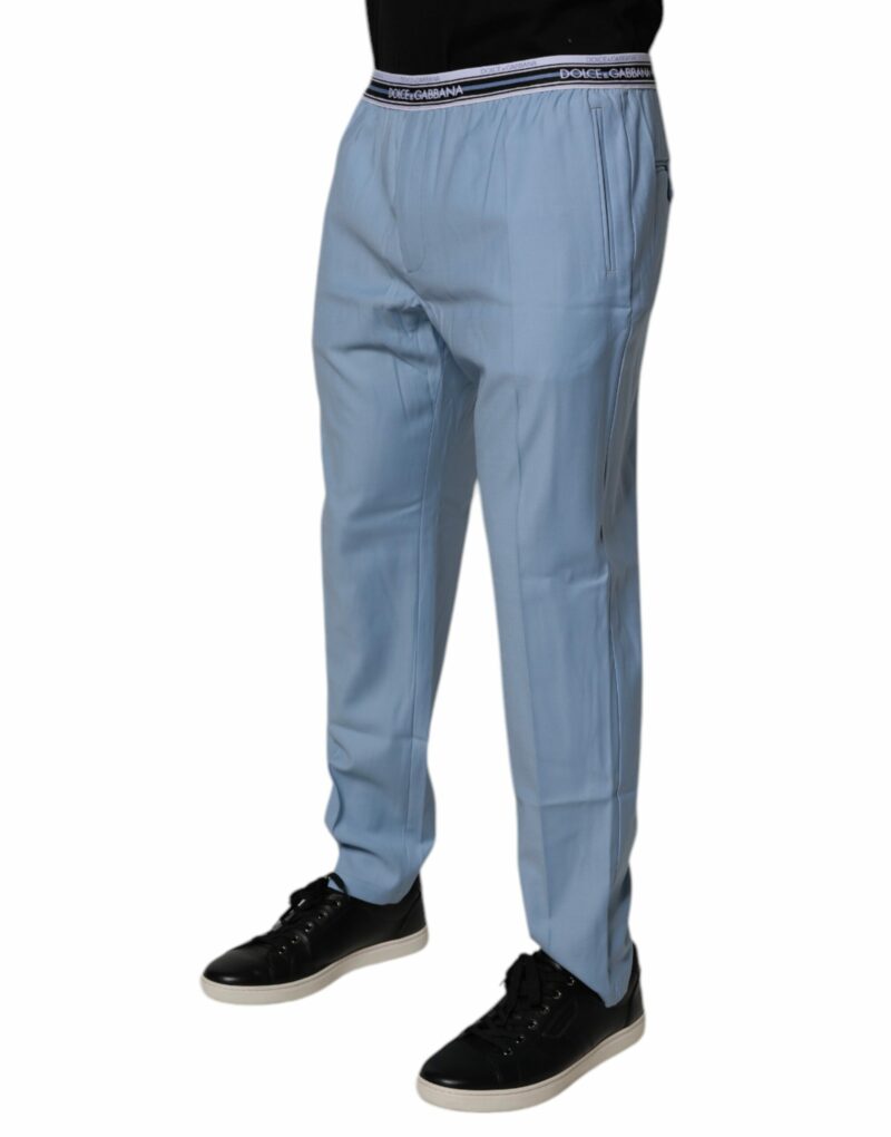Dolce & Gabbana Blue Cotton Stretch Chino Pants - Image 3