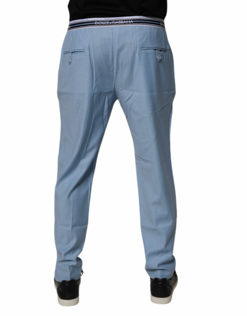 Dolce & Gabbana Blue Cotton Stretch Chino Pants - Image 4