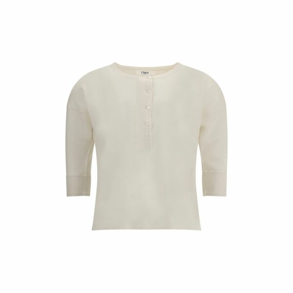 Chloé Linen Henley Long Sleeve Jersey