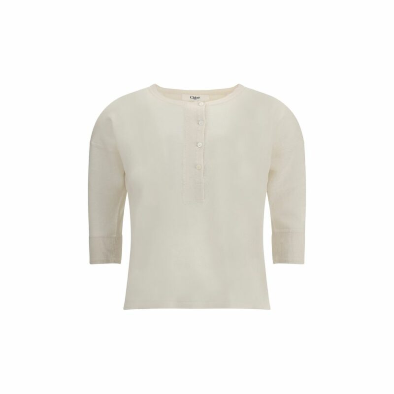 Chloé Linen Henley Long Sleeve Jersey