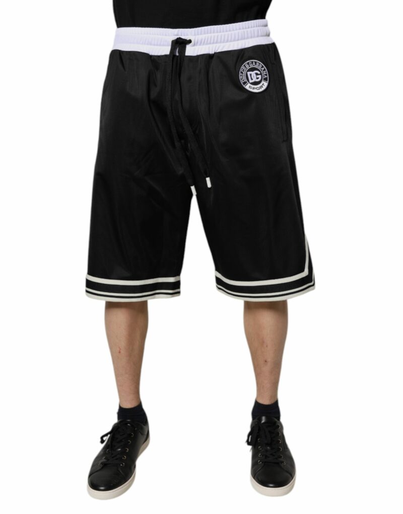 Dolce & Gabbana Black White Men Bermuda Sweatshorts Shorts - Image 2