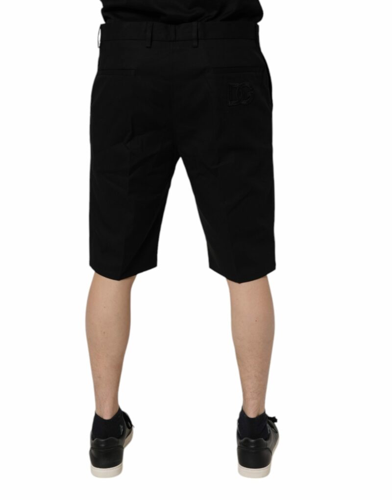 Dolce & Gabbana Black Cotton Stretch Mid Waist Bermuda Shorts - Image 4