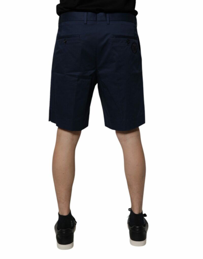 Dolce & Gabbana Dark Blue Cotton Mid Waist Men Bermuda Shorts - Image 4