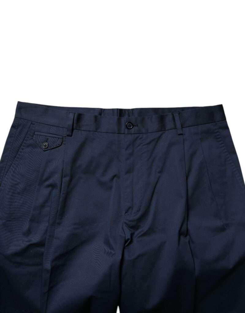Dolce & Gabbana Dark Blue Cotton Mid Waist Men Bermuda Shorts - Image 5