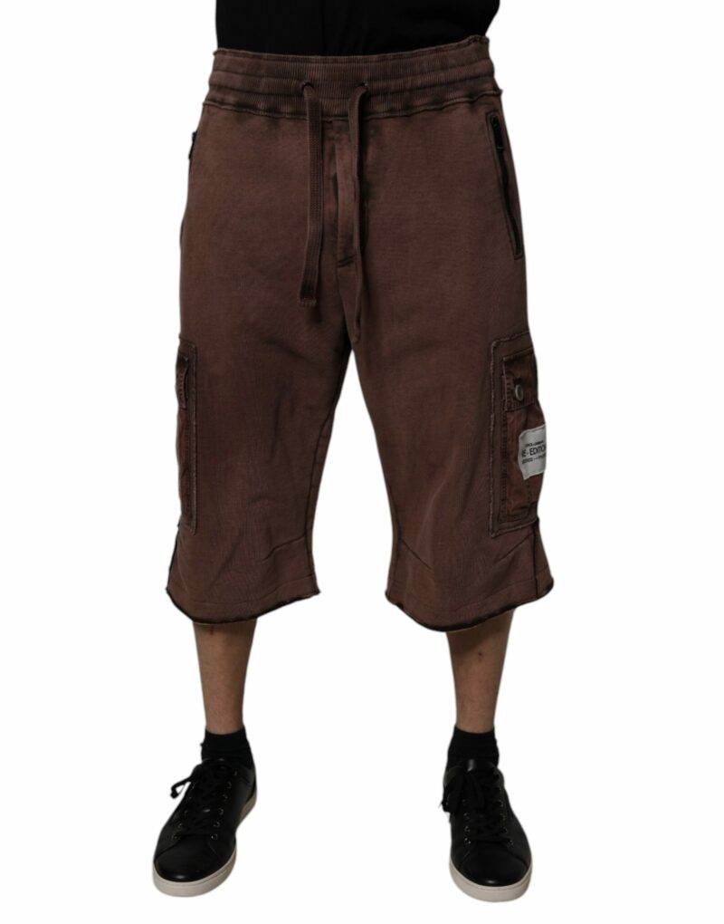 Dolce & Gabbana Brown Cotton Cargo Bermuda Sweatshorts Shorts - Image 2