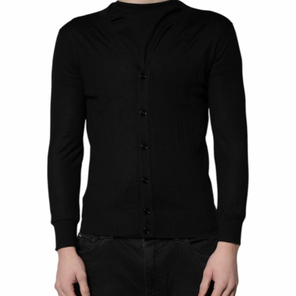 Dolce & Gabbana Black Cashmere Button Down Cardigan Sweater