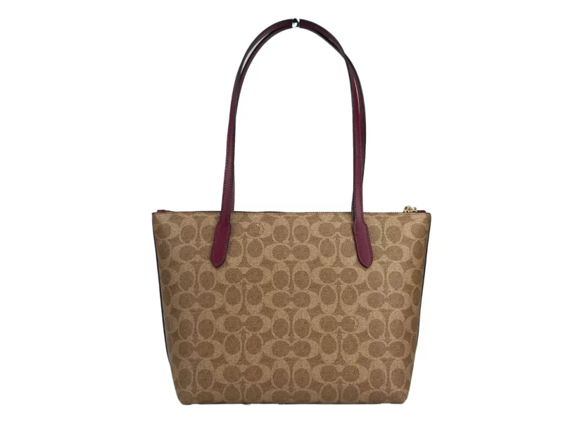 COACH Signature Canvas Fiona Zip Tote Bag Brown - Image 3