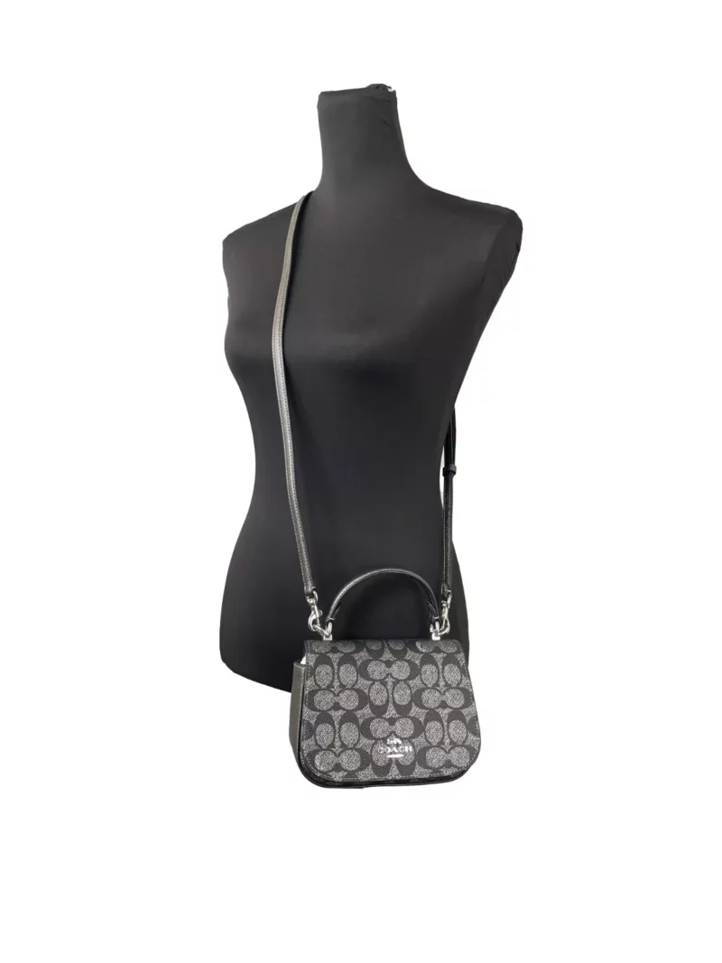 COACH Lysa Top Handle Bag Crossbody Gun Metal - Image 3