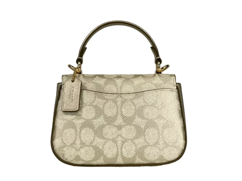 COACH Lysa Top Handle Bag Crossbody Champagne Gold - Image 4