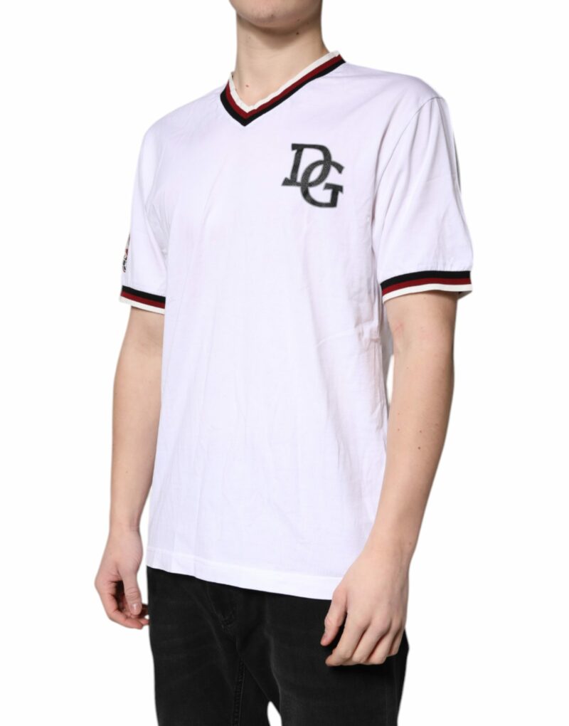 Dolce & Gabbana White #DGMillennials King Crown V-neck T-shirt - Image 3