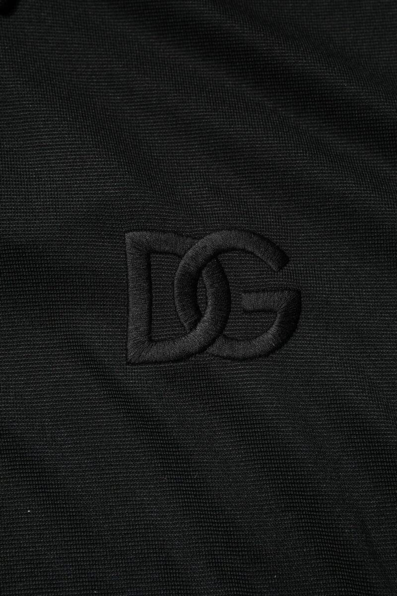 Dolce & Gabbana Black Polyester DG Logo Collared Polo T-shirt - Image 7