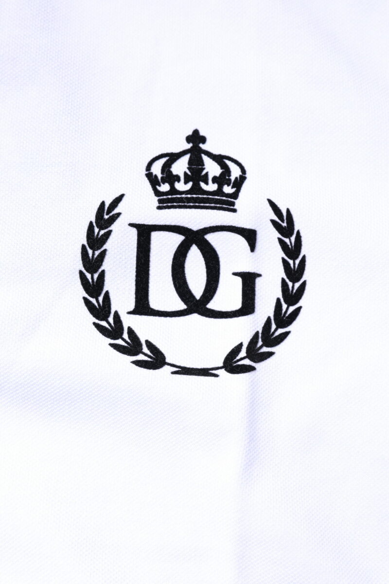 Dolce & Gabbana White Cotton Crown Collared Men Polo T-shirt - Image 7