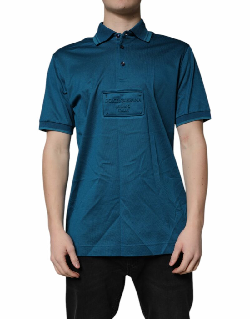 Dolce & Gabbana Blue Logo Cotton Men Polo Shirt T-shirt - Image 2