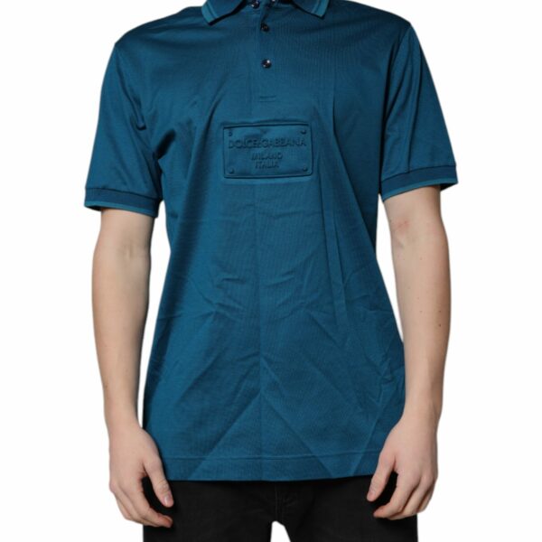 Dolce & Gabbana Blue Logo Cotton Men Polo Shirt T-shirt