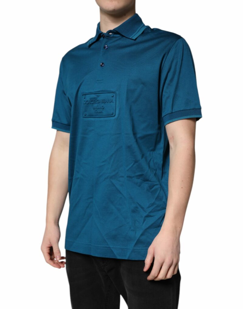 Dolce & Gabbana Blue Logo Cotton Men Polo Shirt T-shirt - Image 3