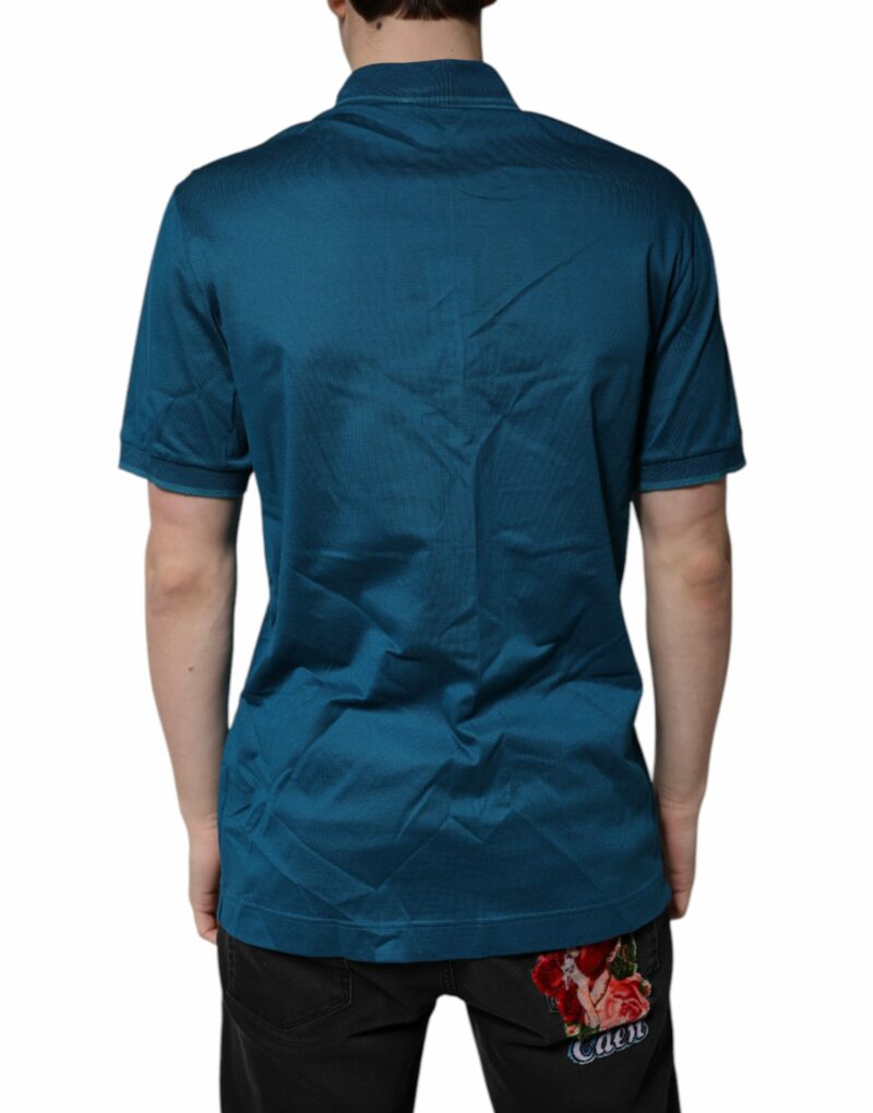 Dolce & Gabbana Blue Logo Cotton Men Polo Shirt T-shirt - Image 4