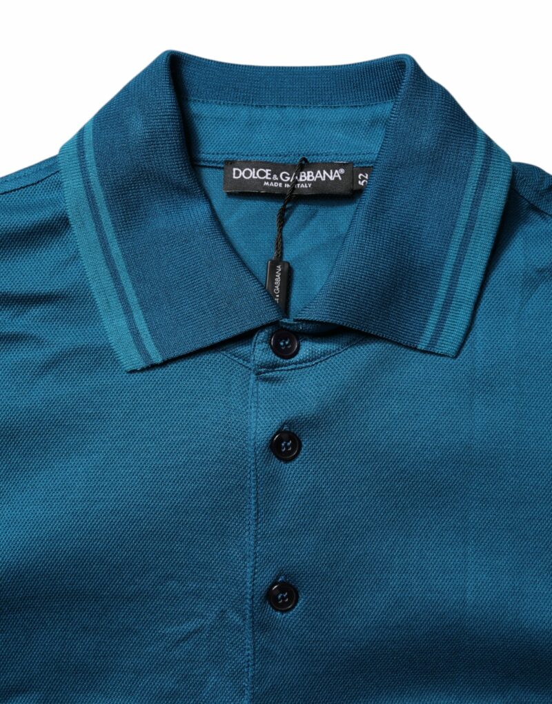 Dolce & Gabbana Blue Logo Cotton Men Polo Shirt T-shirt - Image 6