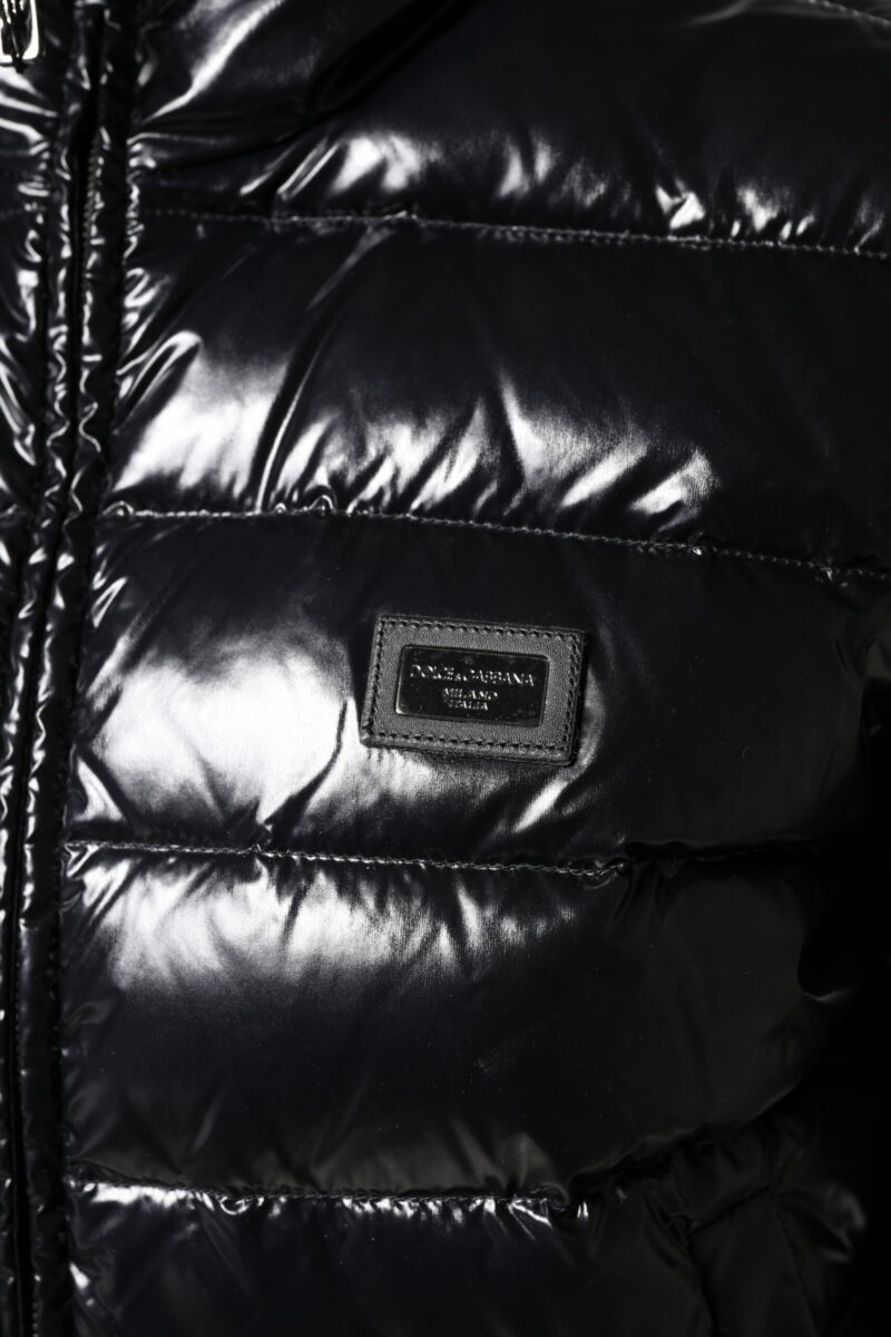 Dolce & Gabbana Black Logo Plaque Full Zip Puffer Jacket - Image 7