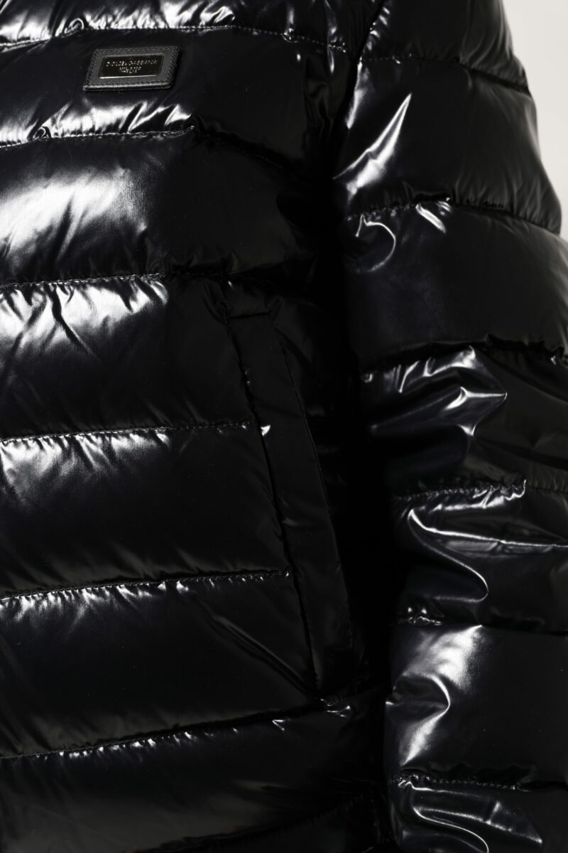 Dolce & Gabbana Black Logo Plaque Full Zip Puffer Jacket - Image 8