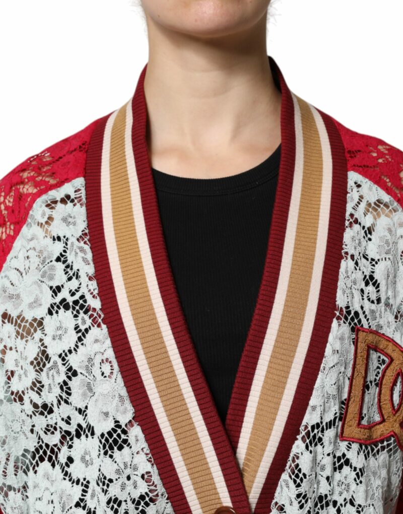 Dolce & Gabbana Multicolor Floral Lace Cardigan Sweater - Image 5