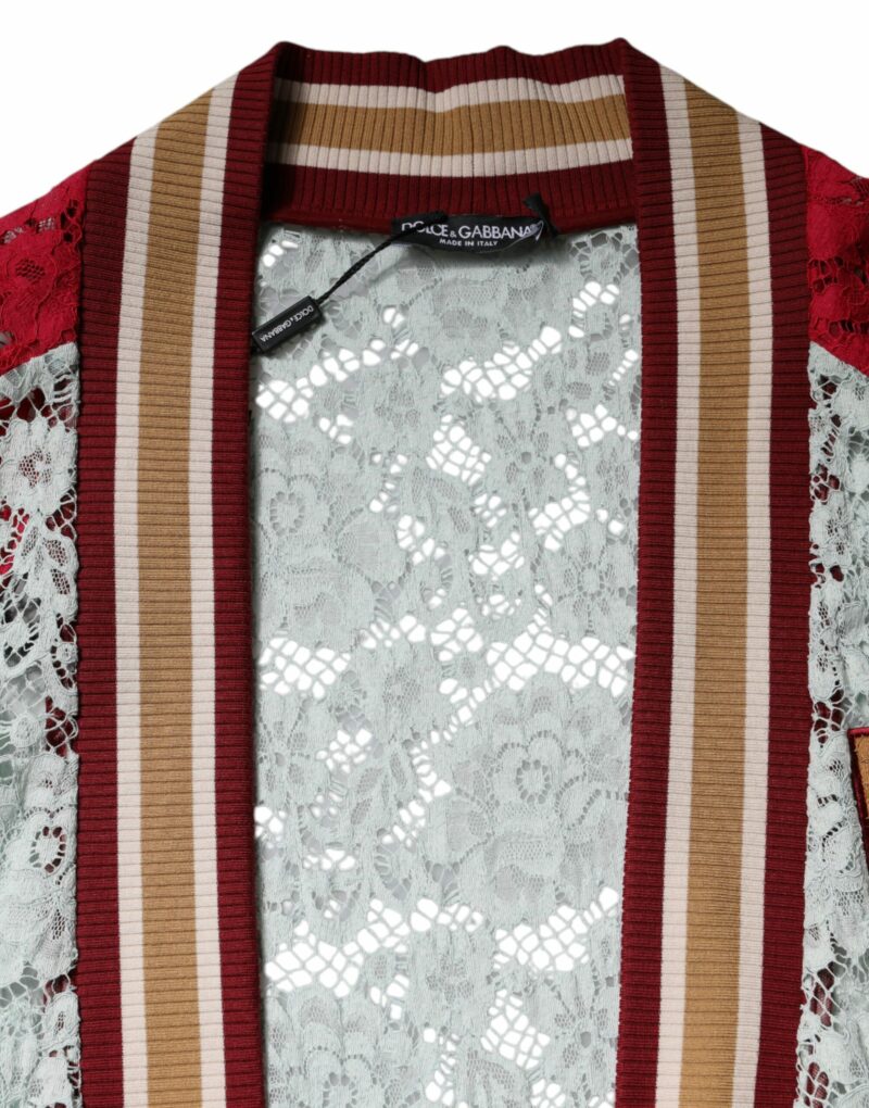 Dolce & Gabbana Multicolor Floral Lace Cardigan Sweater - Image 8