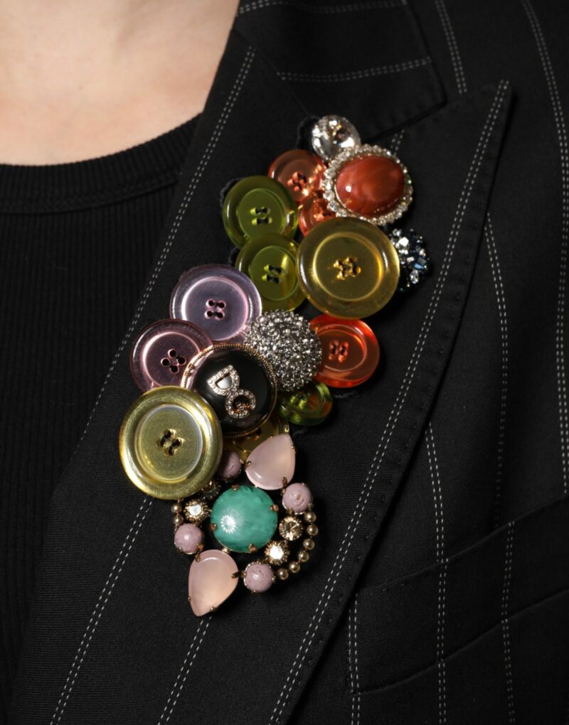Dolce & Gabbana Multicolor Patchwork Embellished Coat Jacket - Image 4