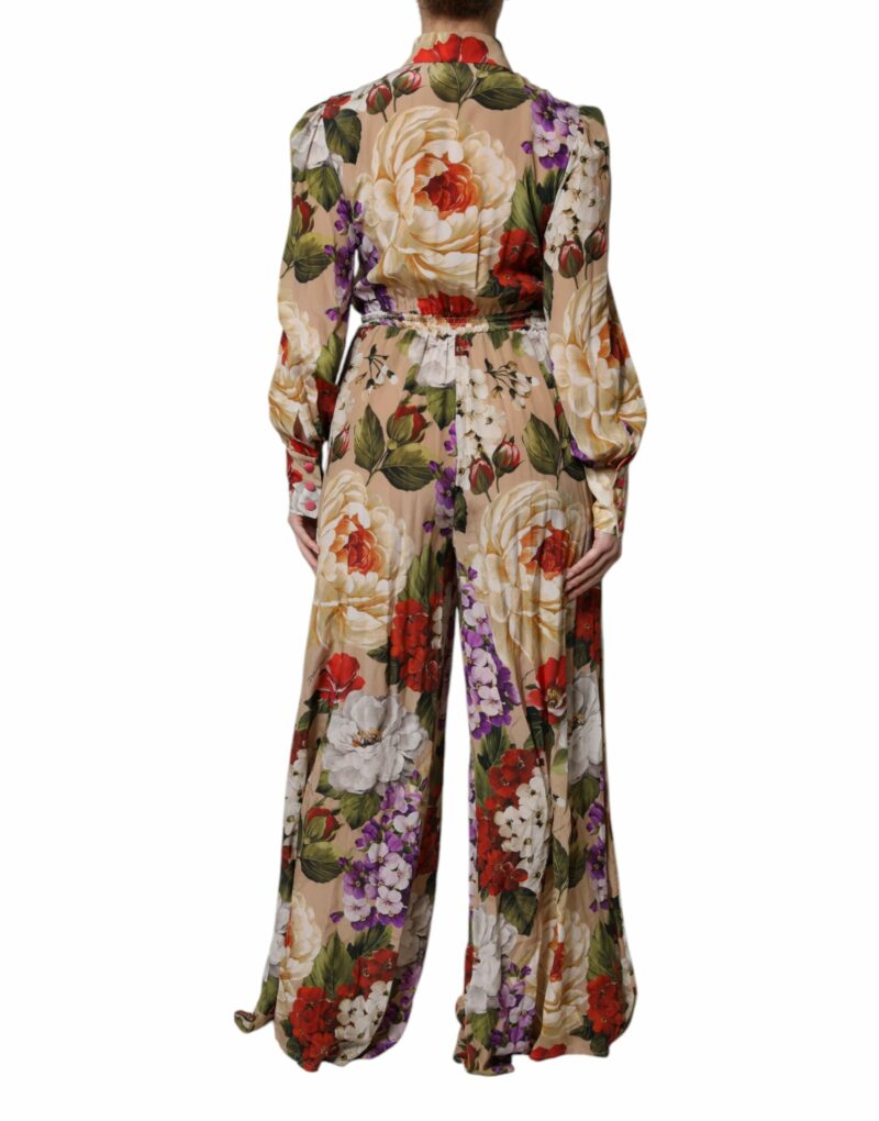 Dolce & Gabbana Multicolor Floral Wide Leg Jumpsuit Dress - Image 4