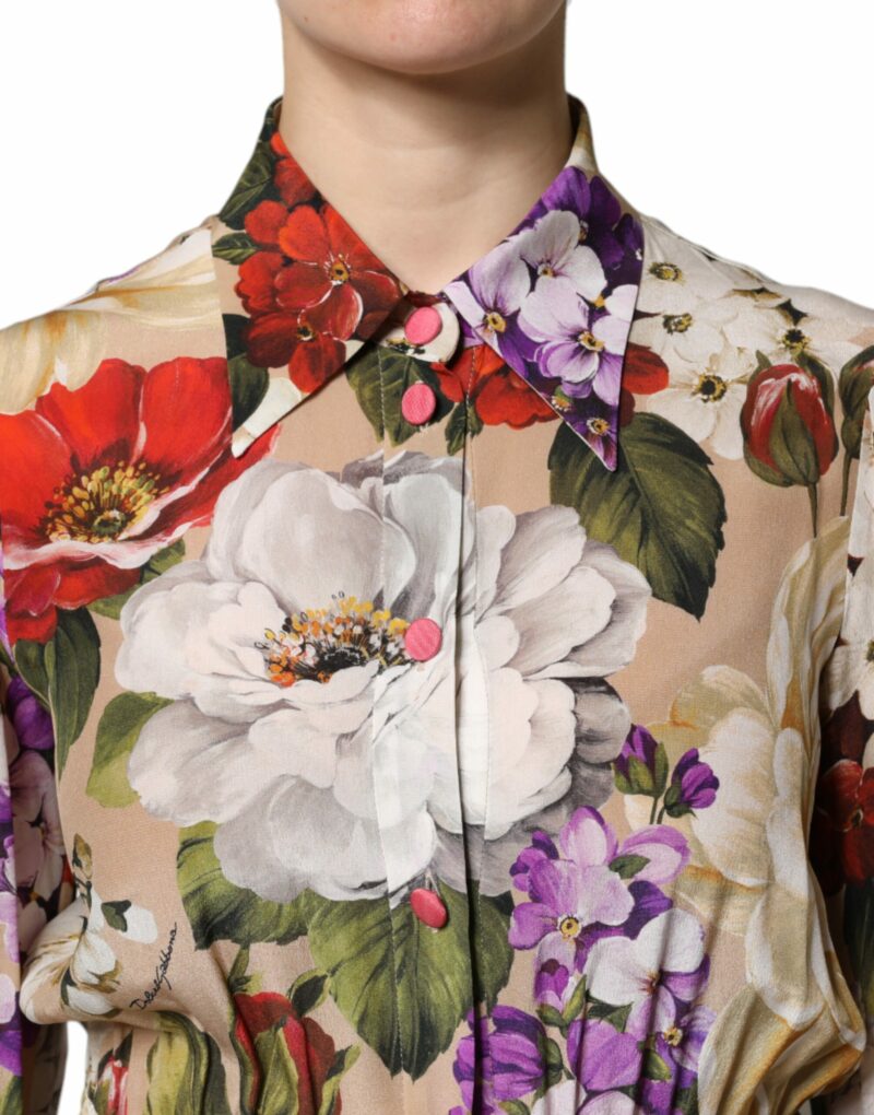 Dolce & Gabbana Multicolor Floral Wide Leg Jumpsuit Dress - Image 6