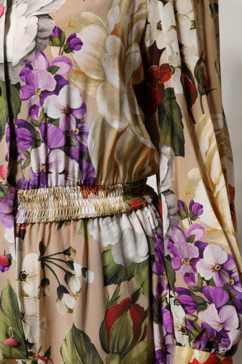 Dolce & Gabbana Multicolor Floral Wide Leg Jumpsuit Dress - Image 7
