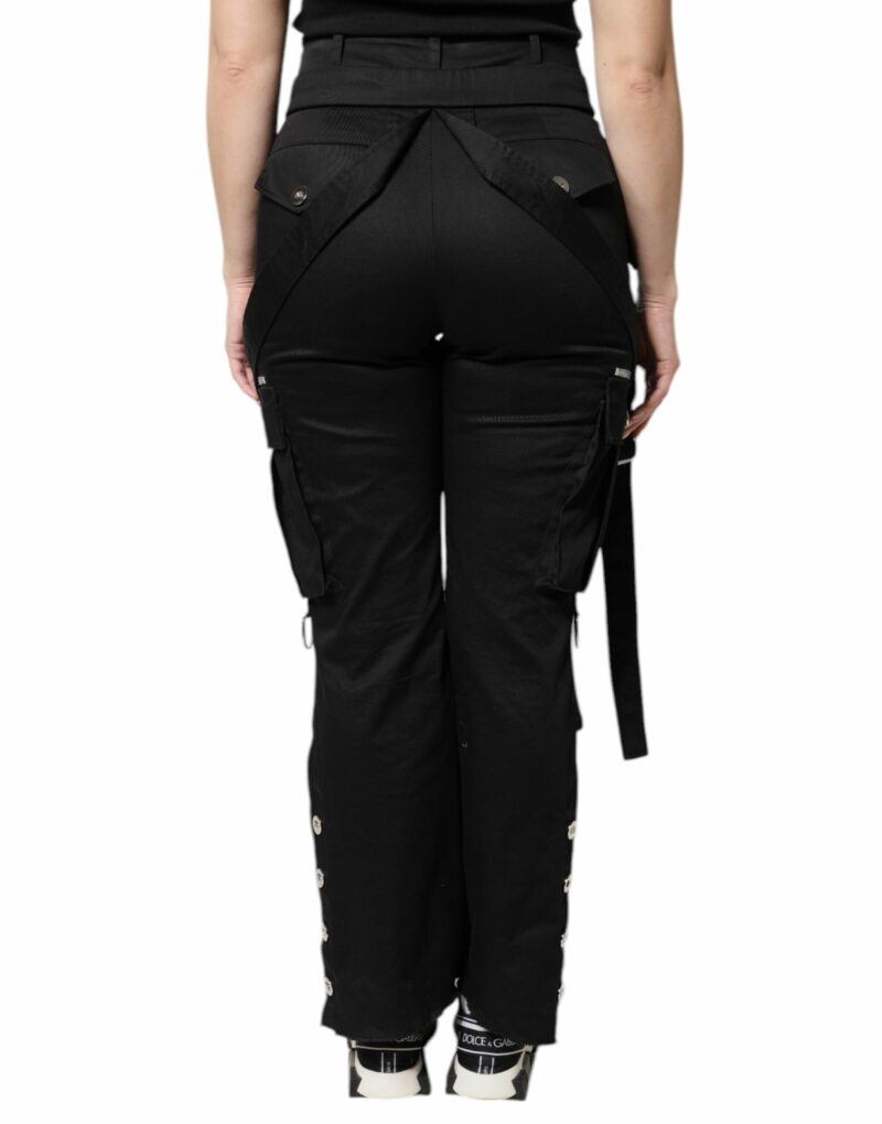 Dolce & Gabbana Black Cotton High Waist Cargo Pants - Image 4