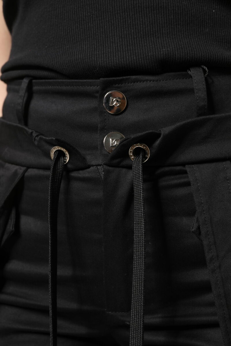 Dolce & Gabbana Black Cotton High Waist Cargo Pants - Image 6